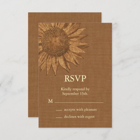 秋のひまわりRSVP 出欠カード (正面/裏面)