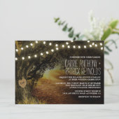 秋のひもはオークの木の結婚式招待状をつけます 招待状 (スタンド正面)