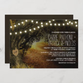 秋のひもはオークの木の結婚式招待状をつけます 招待状 (正面/裏面)