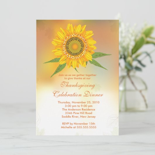 秋のひスタイリッシュまわり感謝祭招待状 招待状 (スタンド正面)