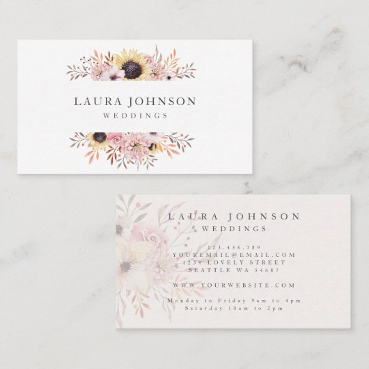 秋のひ素朴まわりフローラ名刺 名刺 (正面/裏面)