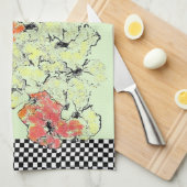 秋のぼろぼろのシックな野生の花への夏 キッチンタオル (四つ折り)