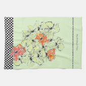 秋のぼろぼろのシックな野生の花への夏 キッチンタオル (横)