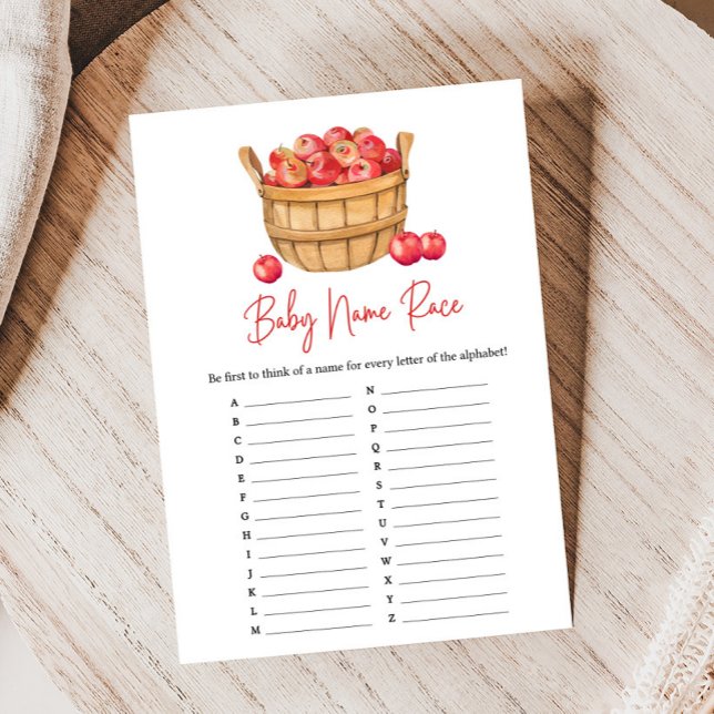 秋のりんごバスケット ベビーシャワー 赤ちゃんの名前当てゲーム (Apple Baby Shower Game)