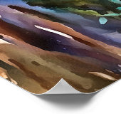 秋のアクリルアートのカラバッシュツリーグルド ポスター (角)