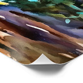 秋のアクリルアートのカラバッシュツリーグルド ポスター (コーナー)