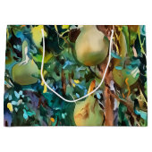 秋のアクリルアートのカラバッシュツリーグルド ラージペーパーバッグ (正面)