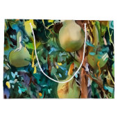 秋のアクリルアートのカラバッシュツリーグルド ラージペーパーバッグ (裏面)