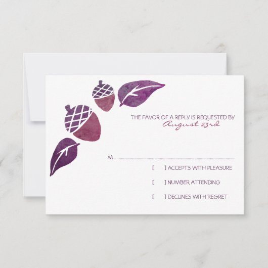 秋のアク葉ルズと結婚式RSVP 出欠カード (正面)