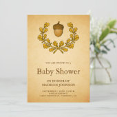 秋のアコーンオーク離れリースベビーシャワー 招待状 (スタンド正面)