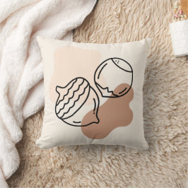 秋のアコーン、栗と抽象芸術のブロッブ秋 クッション