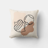 秋のアコーン、栗と抽象芸術のブロッブ秋 クッション (正面)