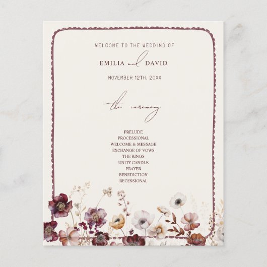 秋のアネモネの手描き結婚火傷 (正面)