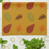 秋のアーストーンの色紅葉パターン キッチンタオル (折り畳み)