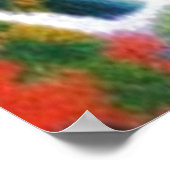 秋のアートのクロアチアの滝、プリツヴィツェ湖 ポスター (角)