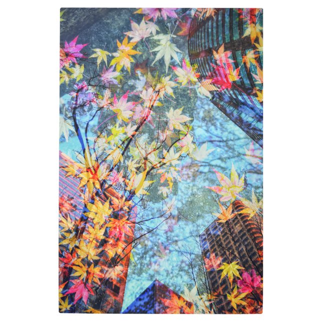 秋のアーバン抽象芸術 メタルプリント (正面)