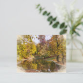 秋のイエローパーク反射の水色 ポストカード (スタンド正面)