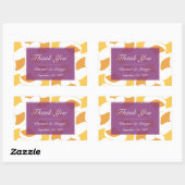 秋のイチョウ葉の紫結婚の抱き枕ラベル 長方形シール (シート)