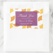 秋のイチョウ葉の紫結婚の抱き枕ラベル 長方形シール (バッグ)