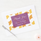 秋のイチョウ葉の紫結婚の抱き枕ラベル 長方形シール (封筒)