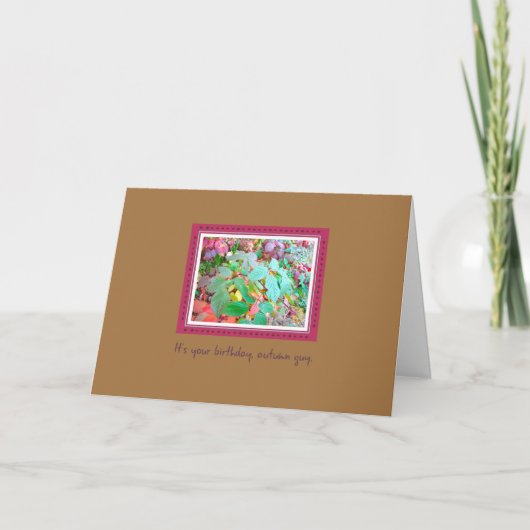 秋のイバラ男の誕生日カード カード (正面)