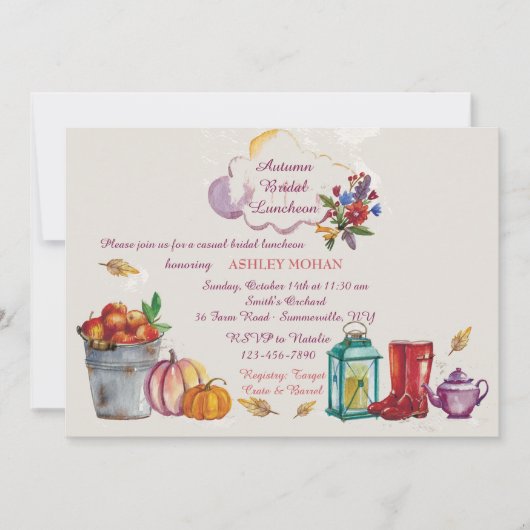 秋のイメージの招待状 招待状 (正面)