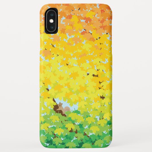 秋のイラストレーションのカエデの木のかわいいリス Case-Mate iPhoneケース (裏面)