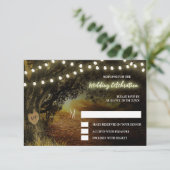 秋のイルミネーション オークの木 ウェディング 受付カード 出欠カード (スタンド正面)