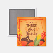 秋のインスピレーショ与えンに感謝していして マグネット (正面/裏面)