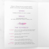 秋のインディゴ水彩画の結婚式オールインワン 三つ折り招待状 (内部最初)