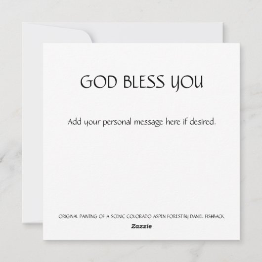 秋のイン《植物》アスペンツリーグローブホリデーカード シーズンカード (裏面)