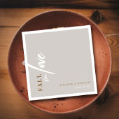 秋のウィスパーモダン:スクリプトタイポグラフィ結婚の スタンダードカクテルナプキン