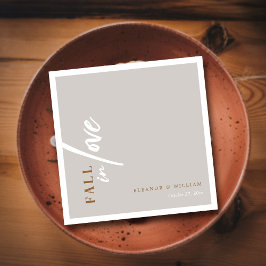 秋のウィスパーモダン:スクリプトタイポグラフィ結婚の スタンダードカクテルナプキン