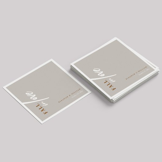 秋のウィスパーモダン:スクリプトタイポグラフィ結婚の スタンダードカクテルナプキン