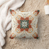 秋のウィスパー:フローラ幾何学的ブレンド クッション (ブランケット)