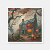 秋のウィムシグトウィッチズコテージデコパージュ スタンダードカクテルナプキン (正面)