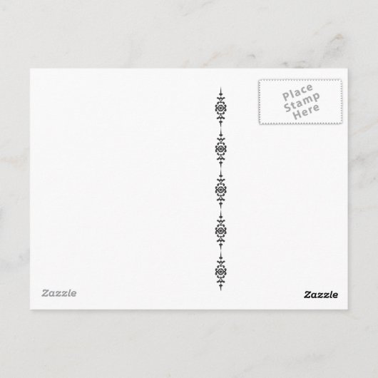 秋のウェディンググリーン モノグラム カスタム ポストカード (裏面)