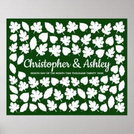 秋のウェディングゲストブック代替 75ゲスト 葉 ポスター