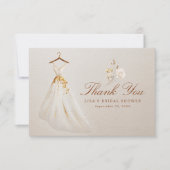 秋のウェディングシャワーフラットサンクスカード（ドレス付き） サンキューカード (正面)