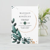 秋のウェディング🍂ディープブルーの花でエレガントに💙 招待状 (スタンド正面)