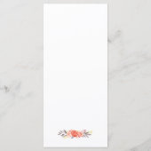 秋のウェディングメニュー ラスティック コーラル フローラル ゴールドフレーム メニュー (裏面)