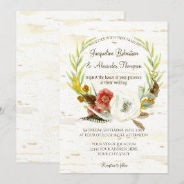 秋のウェディングリース ボヘミアンフィーバー バーチクラフト ポピー 招待状