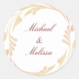 秋のウェディング スワール ラウンドシール