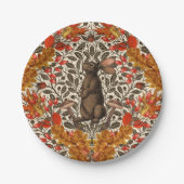 秋のウサギが白い上に ペーパープレート (正面)