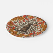 秋のウサギが白い上に ペーパープレート (アングル)