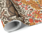 秋のウサギが白い上に ラッピングペーパー (ロールコーナー)