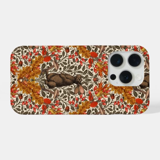 秋のウサギが白い上に iPhoneケース (裏面横)