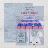 秋のウサギのベイビーシャワー招待状 招待状 (正面/裏面)