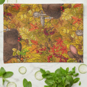 秋のウサギの丘 キッチンタオル (折り畳み)