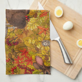 秋のウサギの丘 キッチンタオル (四つ折り)